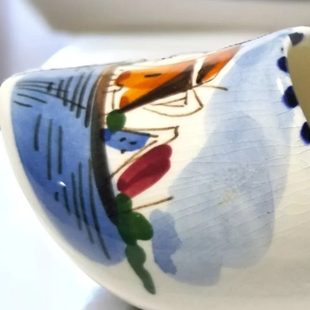 Rare Delft Colorful Clog #102 Hand Painted Holland Scene/Signed Ceramic Shoe - Picture 7 of 10